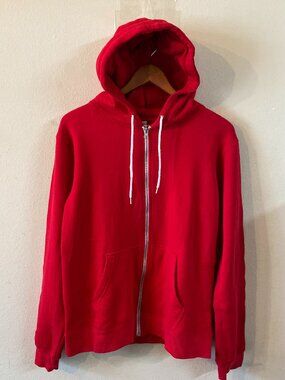 COTTON HERITAGE LARGE RED CLASSIC FULL-ZIP HOODIE